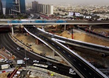 Trade Center Roundabout Development: RTA Opens Two New Bridges to Ease Traffic Congestion.