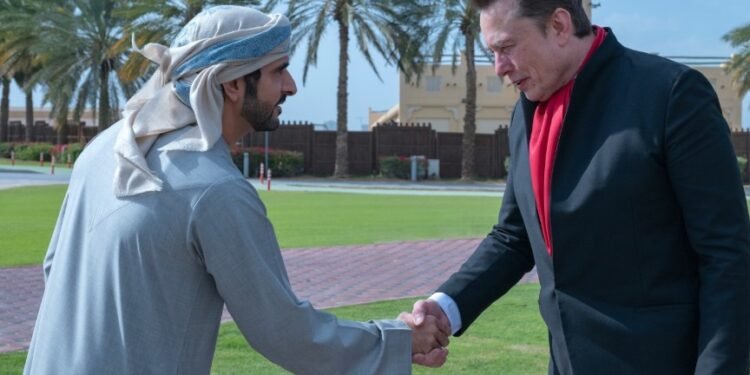 "Accelerating the Vision for the City of the Future: Sheikh Hamdan Holds Decisive Talks with Elon Musk."