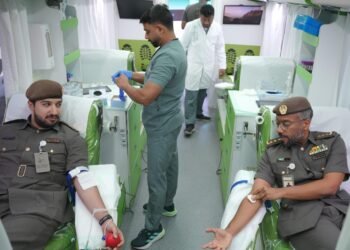 Dubai Immigration staff organized a blood donation camp in support of healthcare services.