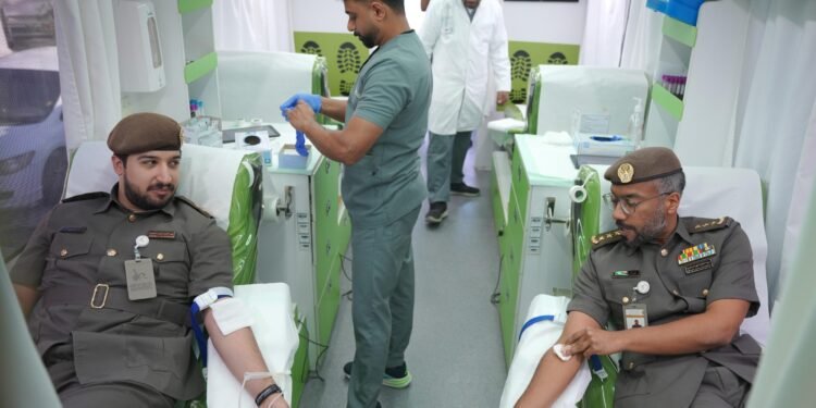 Dubai Immigration staff organized a blood donation camp in support of healthcare services.