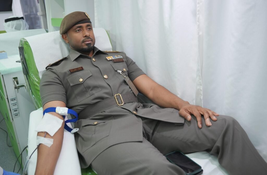 Dubai Immigration staff organized a blood donation camp in support of healthcare services.