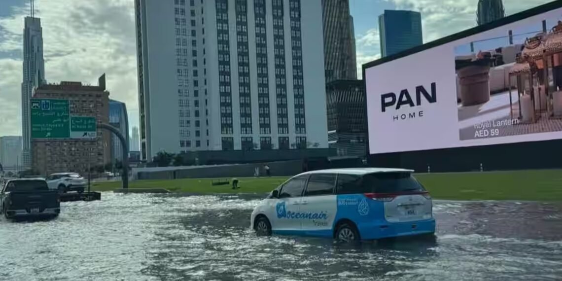 Widespread rain across the UAE; flood risk in low-lying areas.