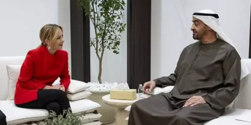 സംഘർഷങ്ങൾക്കിടെ യുഎഇ പ്രസിഡന്റുമായി ചർച്ച നടത്തി ജോർജിയ മെലോണി