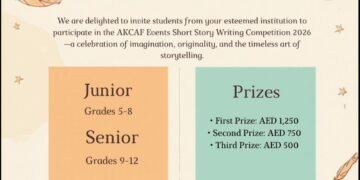 യു.എ.ഇയിൽ വിദ്യാർത്ഥികൾക്ക് സുവർണ്ണാവസരം: ഇംഗ്ലീഷ് ചെറുകഥാ മത്സരവുമായി അക്കാഫ് ഇവന്റ്സ്