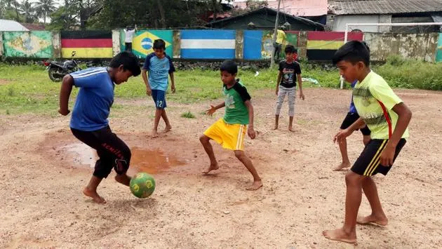 Massive cutouts of Lionel Messi erected by football fans in Kerala ahead of the 2026 World Cup final.