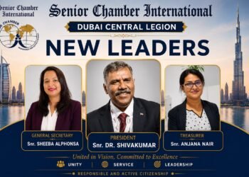 സീനിയർ ചേംബർ ഇന്റർനാഷണൽ ദുബായ് സെൻട്രൽ ലീജിയന് പുതിയ നേതൃത്വം: ഡോ. ശിവകുമാർ ഹരിഹരൻ പ്രസിഡന്റ്