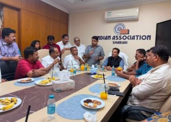 കുട്ടനാട് എംഎൽഎ റെജി ചെറിയാന് ഷാർജ ഇന്ത്യൻ അസോസിയേഷനിൽ ഊഷ്മള സ്വീകരണം