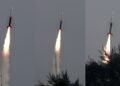The Vikram-S rocket developed by Skyroot Aerospace lifting off from the Satish Dhawan Space Centre launchpad in Sriharikota.