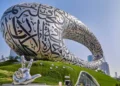 The iconic calligraphic exterior of the Dubai Museum of the Future, which is set to upgrade its interior exhibits ahead of a 2027 relaunch.