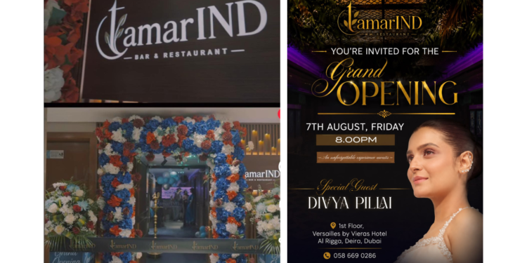 South Indian actor Divya Pillai inaugurates Tamarind Restaurant in Al Rigga, Dubai