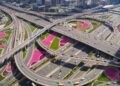 LiDAR-equipped vehicle surveying Dubai road network infrastructure at night