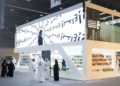Visitors and exhibitors at the Abu Dhabi International Book Fair inside ADNEC halls