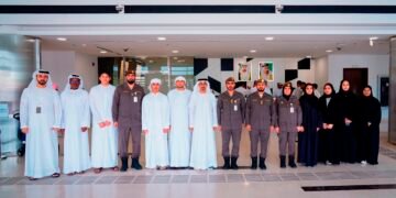 High school students participating in the GDRFA Summer Talents program at Dubai International Airport