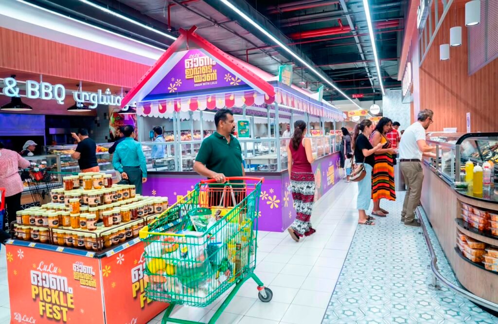 LuLu Hypermarket Onam Sadya display featuring traditional Kerala dishes and festive produce in UAE