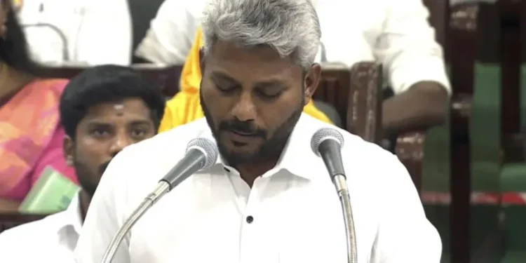 Tamil Nadu Assembly chamber during the budget presentation by the state government.