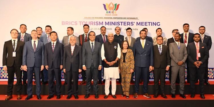 UAE Minister of Economy and Tourism Abdulla bin Touq Al Marri at the BRICS Tourism Ministers Meeting in Jaipur