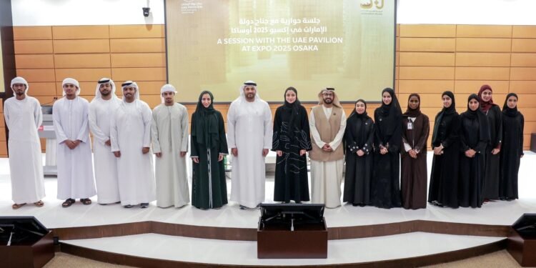 UAE Pavilion Youth Ambassadors from Expo 2025 Osaka hosted an interactive session at UAE University, highlighting cultural diplomacy, global leadership, and pavilion operations.