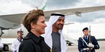 UAE President Sheikh Mohamed bin Zayed Al Nahyan lands in Berlin for an official state visit, accompanied by German fighter jets and a high-level cabinet delegation.