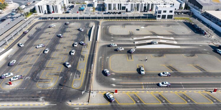 Dubai's RTA introduces an AI-powered Smart Test System for yard driving tests, featuring 2cm RTK tracking, auto-braking, and fully automated scoring.