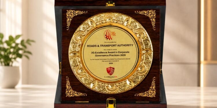 Dubai's Roads and Transport Authority (RTA) has won the international 3G Excellence Award in Corporate Governance Practices 2026, presented by Cambridge IFA.