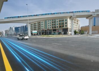 Flow of vehicles on Al Ittihad Road moving toward the upgraded Al Qiyadah Intersection in Deira, Dubai