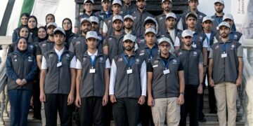 Participants from the Future Leaders Empowerment Programme join frontline logistical teams preparing and dispatching aid to the Gaza Strip.