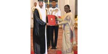 UAE Ambassador Abdulla Saif Al Nuaimi presented his credentials to Indian President Droupadi Murmu at Rashtrapati Bhavan, reviewing bilateral ties.