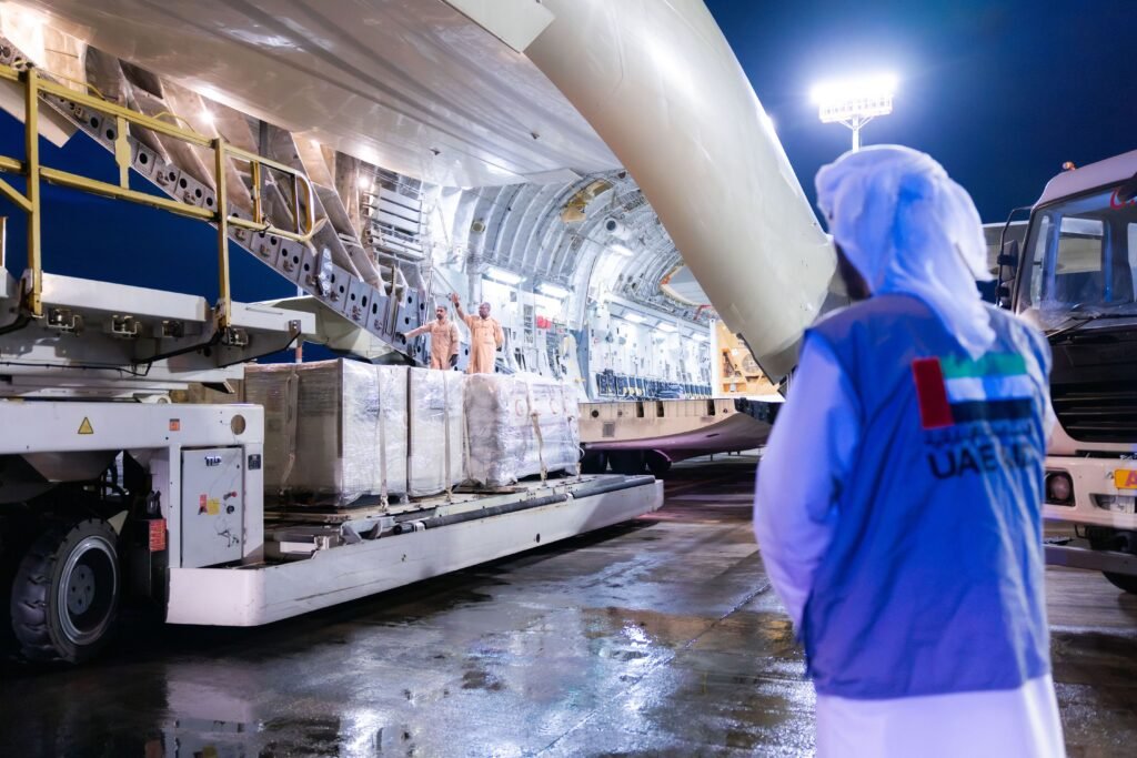 The UAE has landed a third relief aircraft in Kathmandu, delivering Dubai Police search teams and supplies to bring total aid to 148 tonnes after Nepal floods.