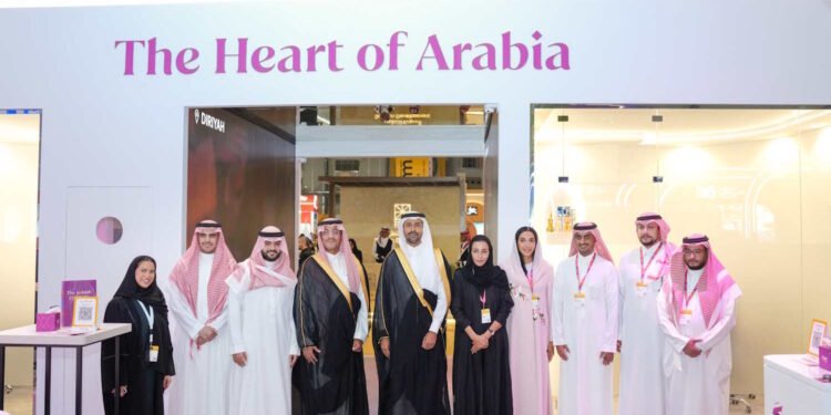Saudi Tourism Authority officials and international travel executives at the opening of WTM Spotlight Riyadh