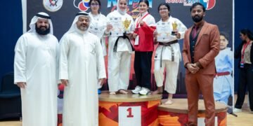 Fifty-five young martial artists from 30 nations received Japan Karate Shotokan Association 1st Dan Black Belts at Etisalat Academy in Dubai.