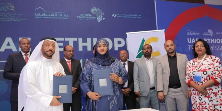 The Sharjah Chamber and Addis Ababa Chamber sign an institutional pact to expand UAE-Ethiopia investments in industry, logistics, and agribusiness.
